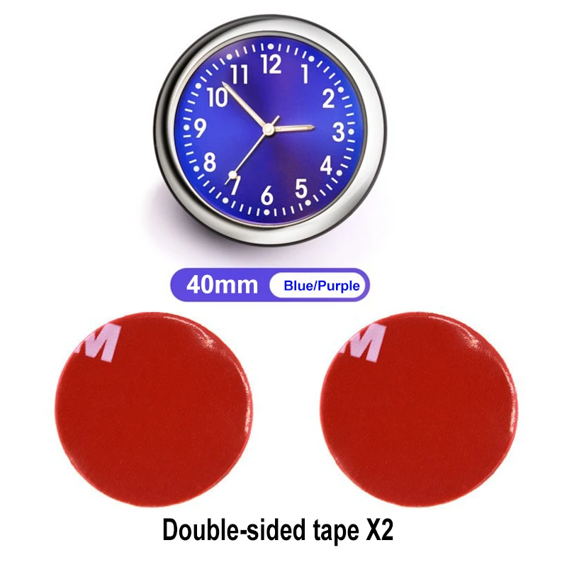 Nowy wysokiej jakości Mini świetlisty samochód zegar samochody wewnętrzne Stick-On zegarek mechanika zegary kwarcowe Auto Ornament 40mm 43mm
