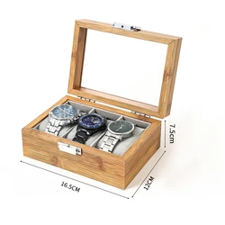 New 3/6/10/12 Girds  Bamboo Watches Storage Clock Box Watch Holder Organizer Watch Display Box For Handmade Festive Gifts