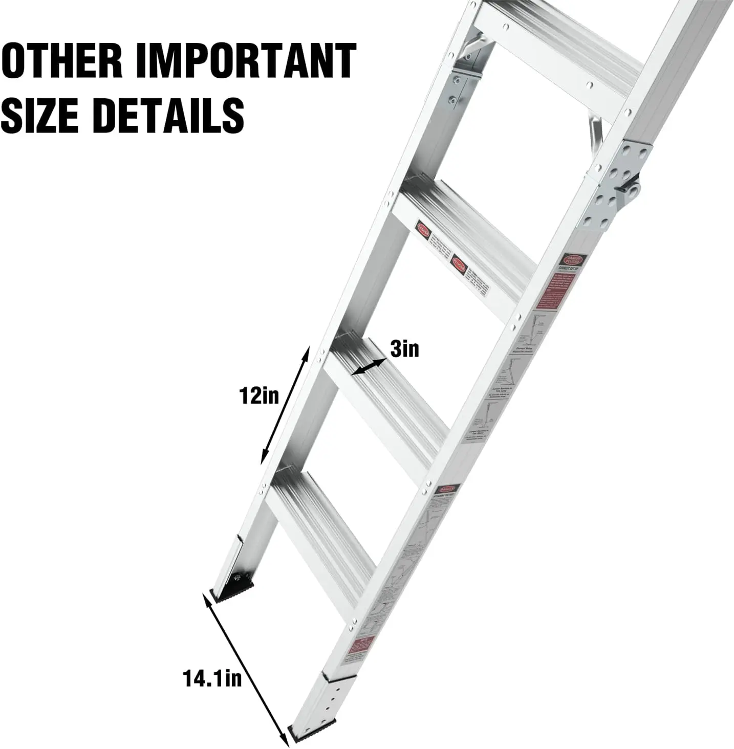 Scale a soppalco estraibili Sollevamento manuale domestico pieghevole e retrattile, per altezza soffitto 7'8"-10'3", 22 1/2" x 54", 375 libbre