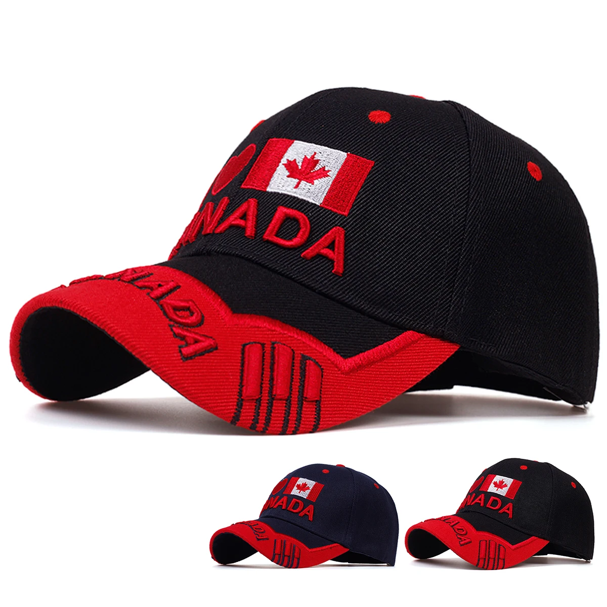 Unisex CANADA Embroidery Baseball Caps Spring Autumn Outdoor Adjustable Casual Hats Sunscreen Hat