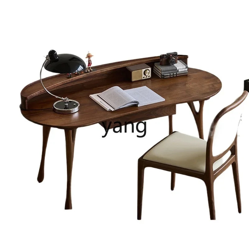 LH black walnut solid wood desk computer desk writing all solid wood simple home