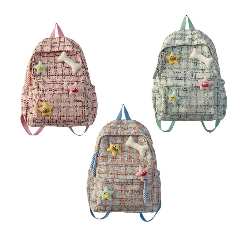 

G5AE Backpack Double Strap Shoulder Bag Lightweight Bookbags for Girl Student Versatile Rucksack Large Capacity Schoolbags