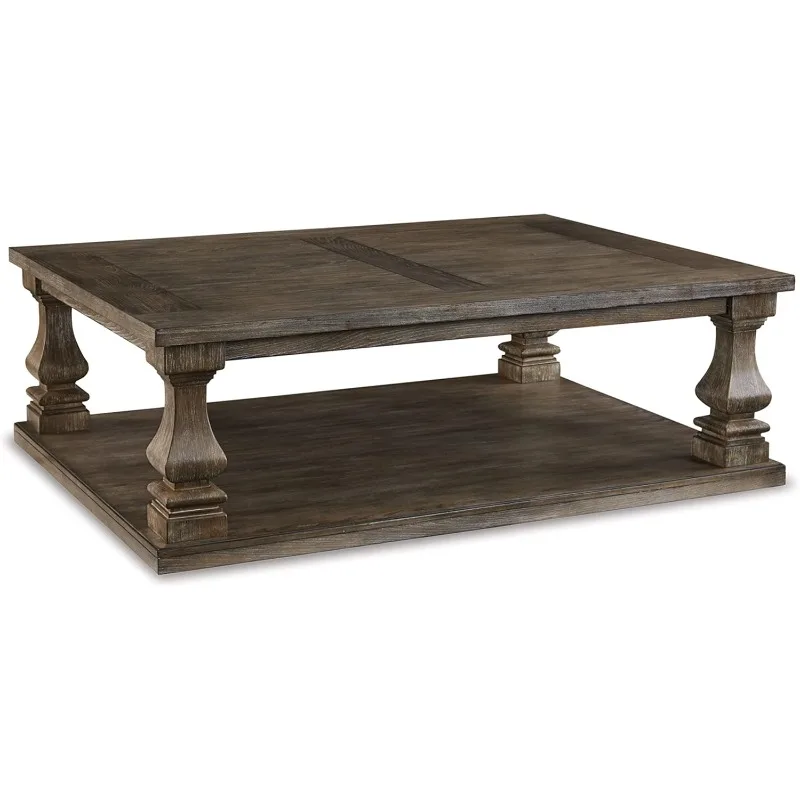 Farmhouse Coffee Table Multi Functional Coffee Table with Weathered Suitable for Bedrooms, Living Rooms,