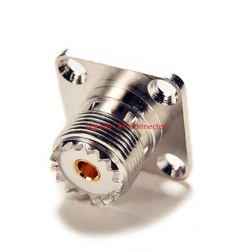 Imagen 2 del producto 10 Uds UHF SO239 SO-239 conector hembra UHF 4 agujeros brida soldadura chasis Panel montaje enchufe RF latón cobre RF