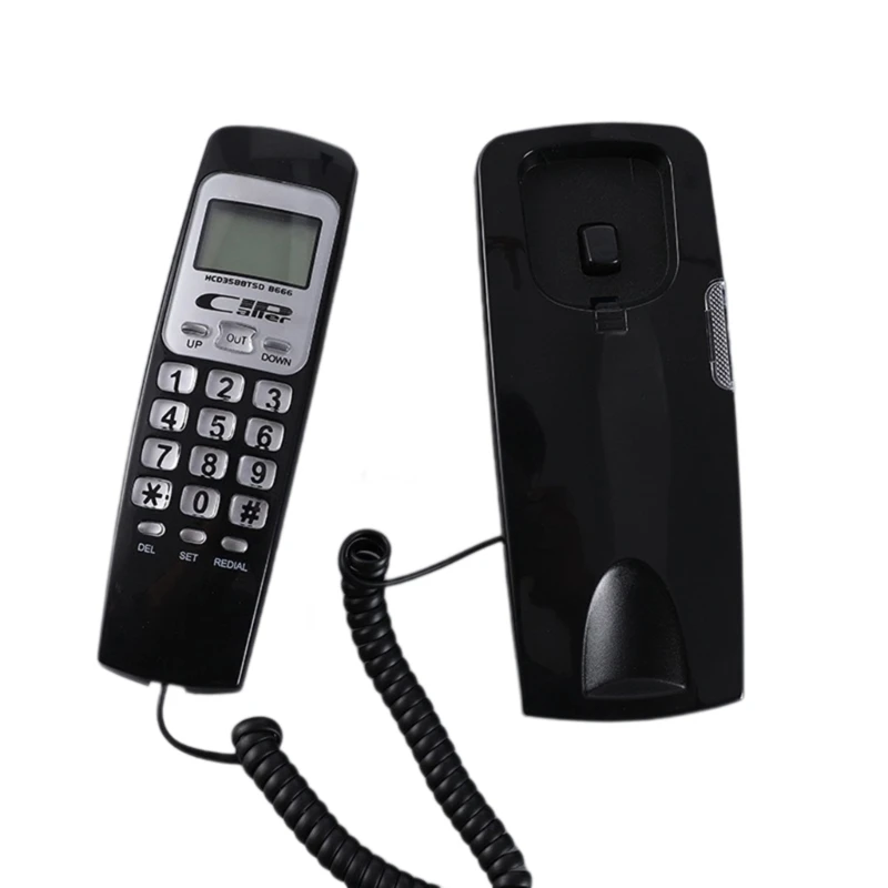 B666 Mini Corded Telephone with Adjustable Ringtones and LCD Display  Redialing for Elderly and Children