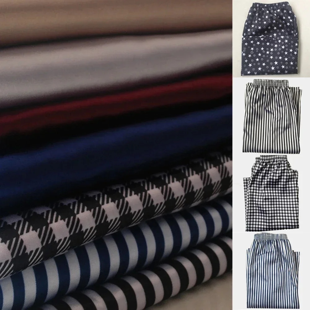 Ropa de dormir, pantalones cortos, informal, emulación de seda, ropa de salón, pijamas para hombre, estampado a cuadros, verano