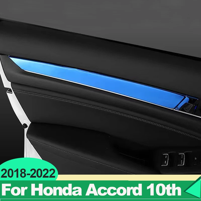 

Для Honda Accord 10-го поколения 2018-2022: накладки на двери из нержавеющей стали, передние защитные полосы, аксессуары для стайлинга салона автомобиля