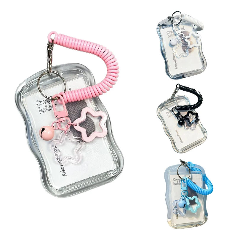 

Kpop держатель для фотокарт прозрачный держатель для карт брелок фото рукава автобусная карта студенческий чехол для карточек защитная крышка для фото