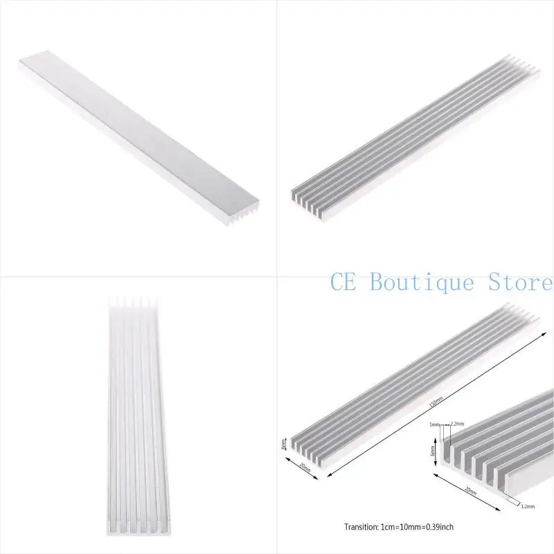 

652F Heatsink Block Aluminum Cooling Cooler Heat Sink Heat Thermal Pads 5.9x0.79in for Computer SSD Hard Drive Disk