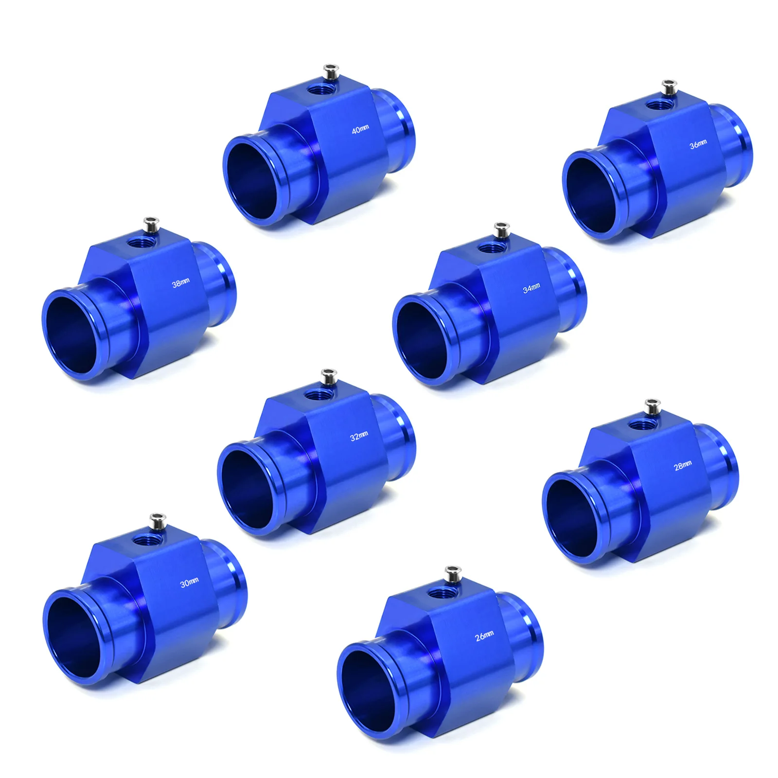 26MM-40MM Blue & Black Aluminium Water Temp Gauge Radiator Temperature Water Temp Joint Pipe Sensor for Car Truck Gauges