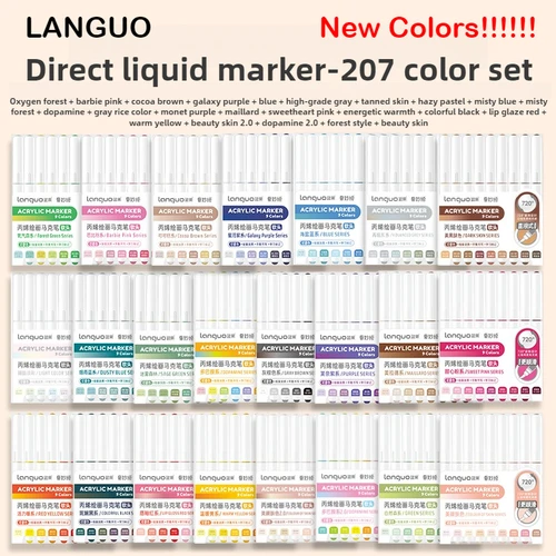 LANGUO-rotulador de pintura acrílica líquida directa, 240/9 colores, juego de pintura DIY, dibujo para vidrio, suministros de arte escolar, papelería