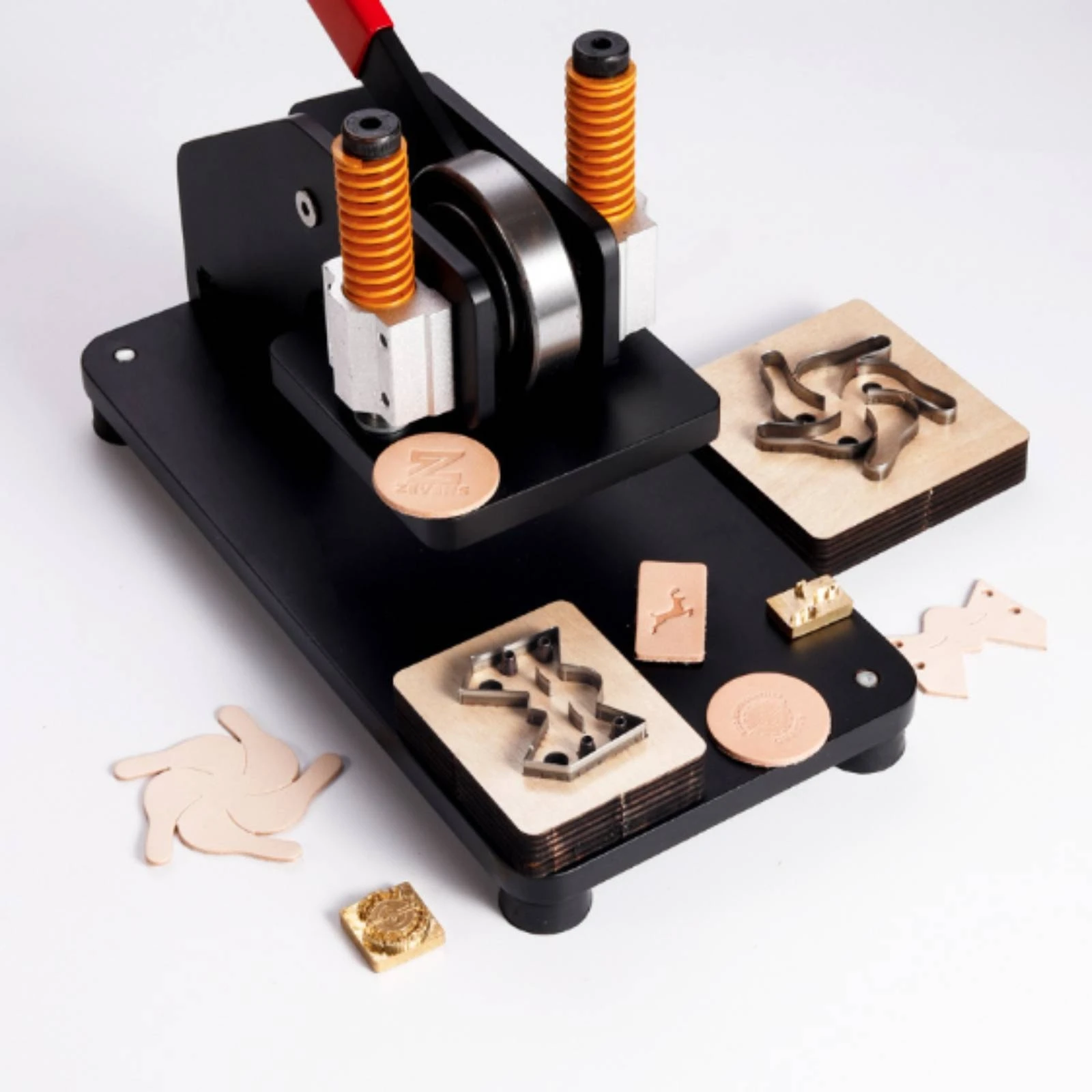 Die-Cut Press Machine Carbon Steel Manual Press Die Cutter Leather Cutting Machine Black Coated Industrial Tool Compact