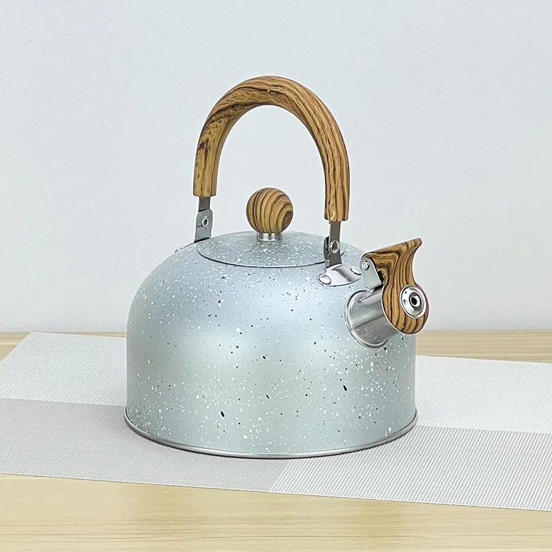 WW stainless steel kettle honking whistle flat bottom color boiling water induction cooker pot - view 2