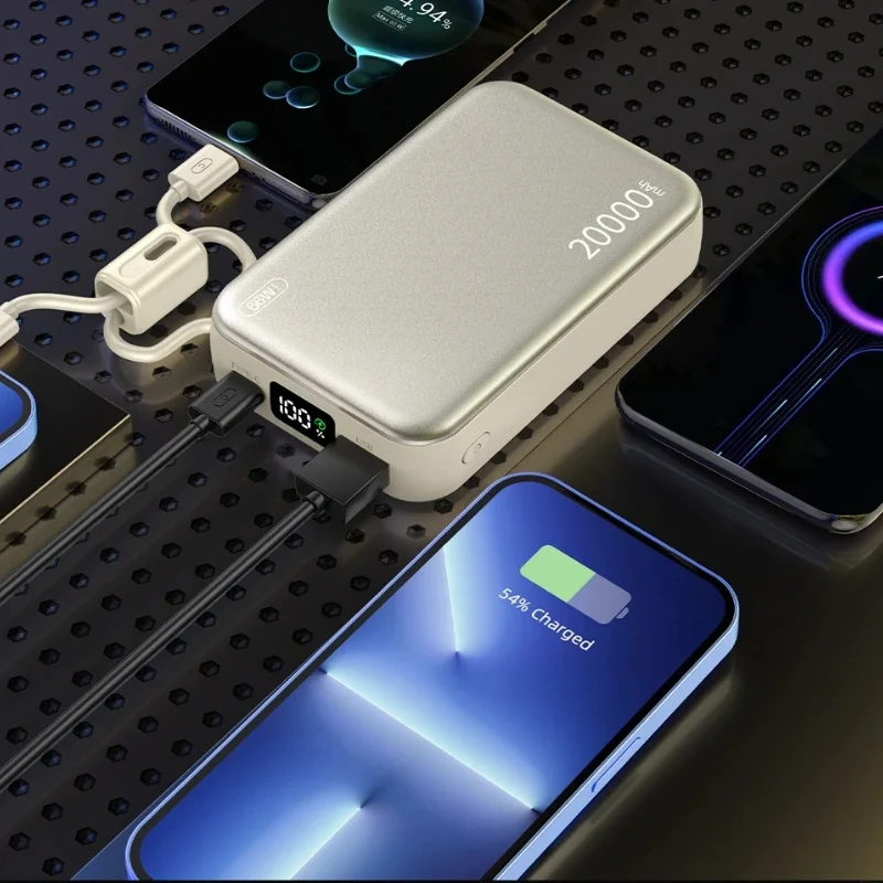 2025 جديد 66 واط 20000 مللي أمبير شحن سريع قوة البنك CCC شهادة صينية مع كابل لشاومي هواوي سامسونج آيفون