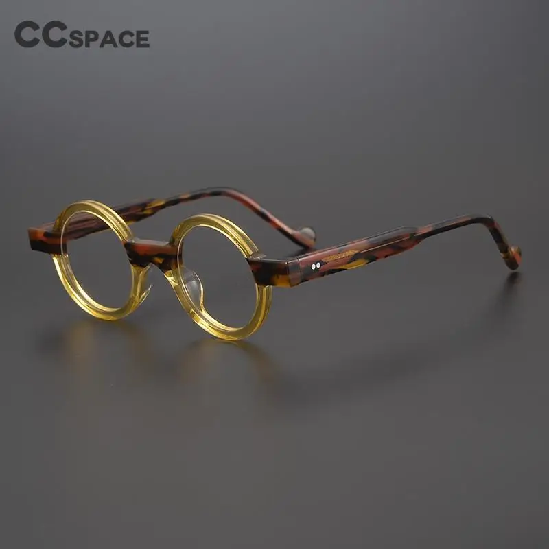 55104 Vintage Round Acetate Eyeglasses Frame Men Myopia Prescription Glasses Women Optical Glasses Steampunk Eyewear