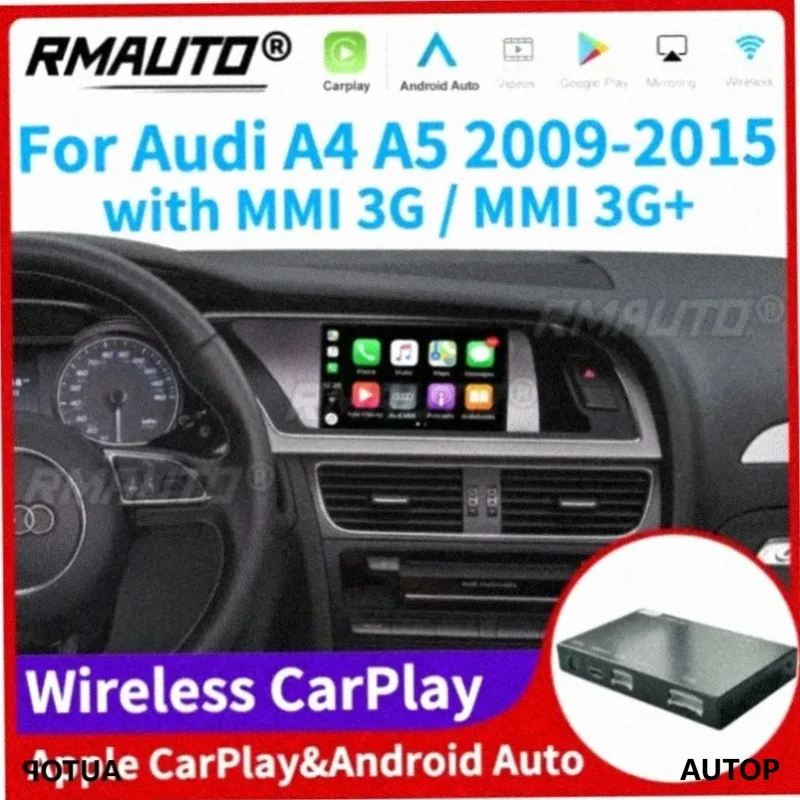RMAUTO Wireless Apple CarPlay MMI for Audi A4 A5 2009-2015 Android Auto Mirror Link AirPlay Support Reverse Image Car Play