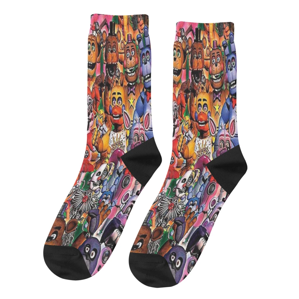 FNAF Game  Straight Socks Male Mens Women Spring Stockings Polyester Hip Hop