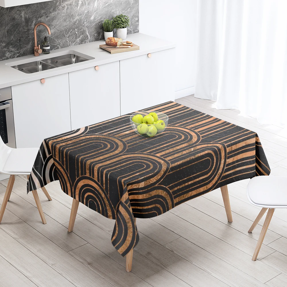 Home tablecloths for dining decoration and rectangular table accessories waterproof cloth Anti-stain tablecloth abstract Anime