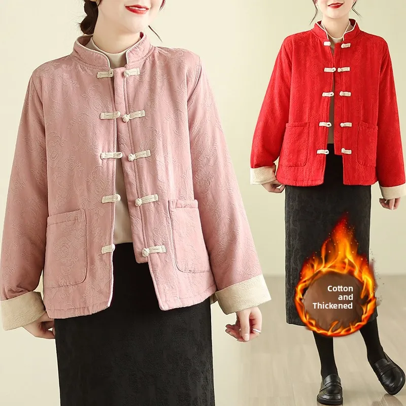 

Утепленная женская хлопковая куртка с воротником-стойкой, на пуговицах, с длинными рукавами, в повседневном стиле, зимняя верхняя одежда, полувысокий воротник