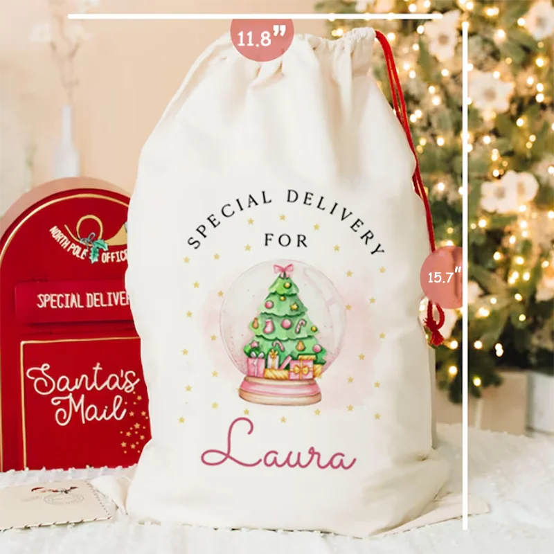 Custom Gift Decoration Personalised Santa Sack Christmas Sack Eve Box Special Delivery Christmas Eve Box Kids Christmas Bag Gift