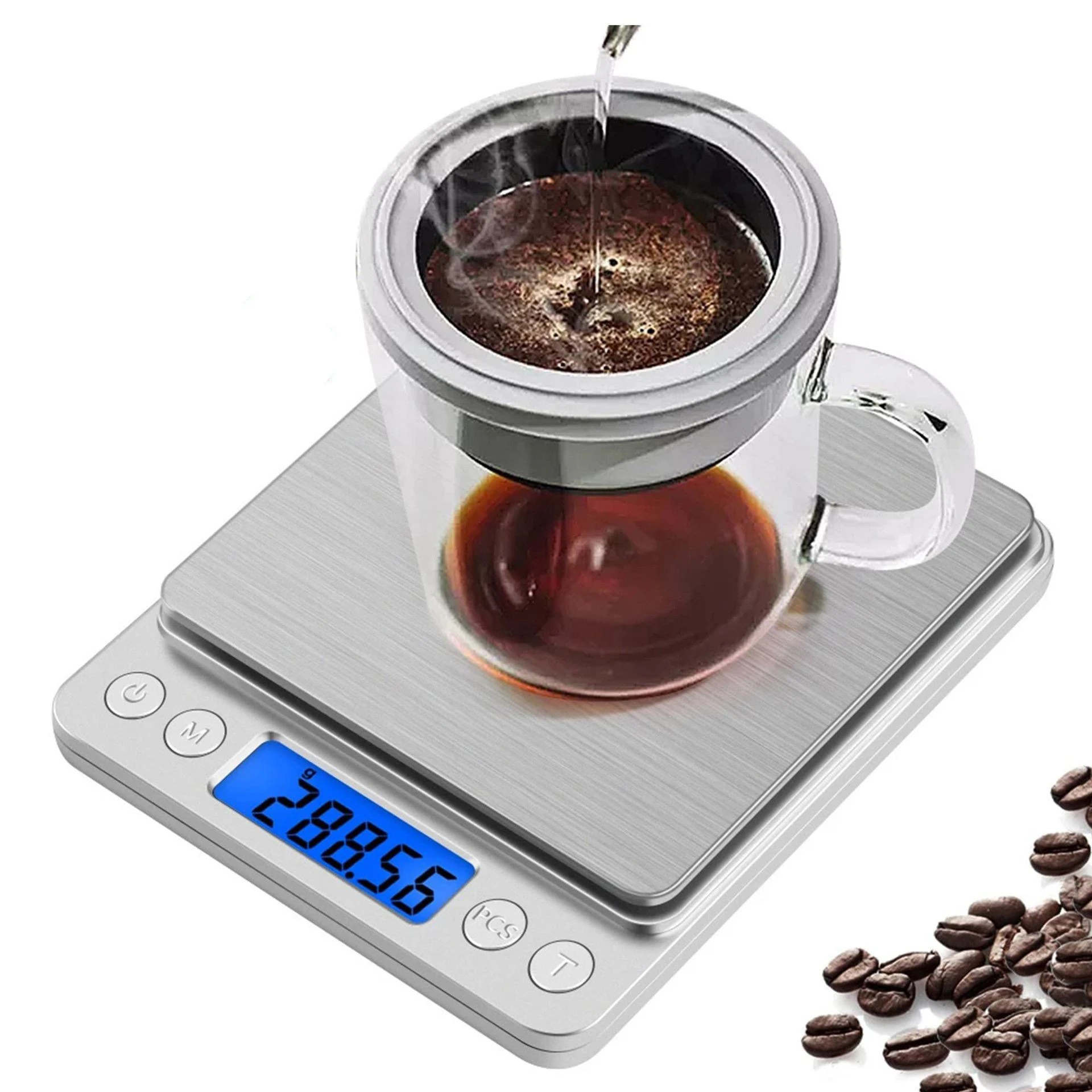 3KG/0.1g Mini Digital Jewelry Scale Electronic Weighing Balance Tool Kitchen Food Scale Pocket Scale Stainless Steel Coffee Scal