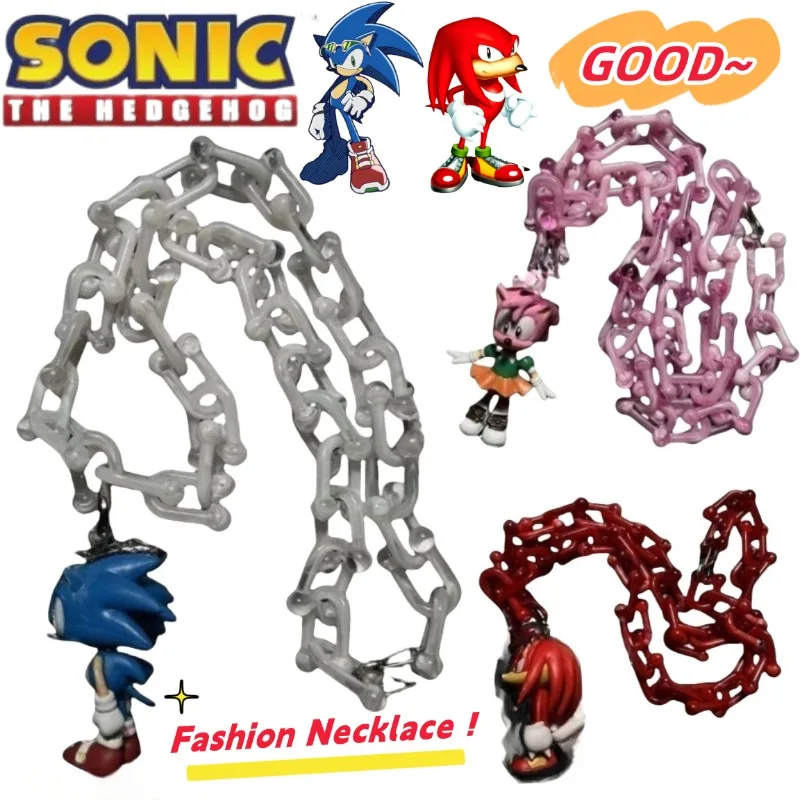 

Персонализированное креативное ожерелье Sonic The Hedgehog Rouge the Bat с розой Эми, высококачественное уникальное и изысканное ожерелье для пар, ювелирные изделия