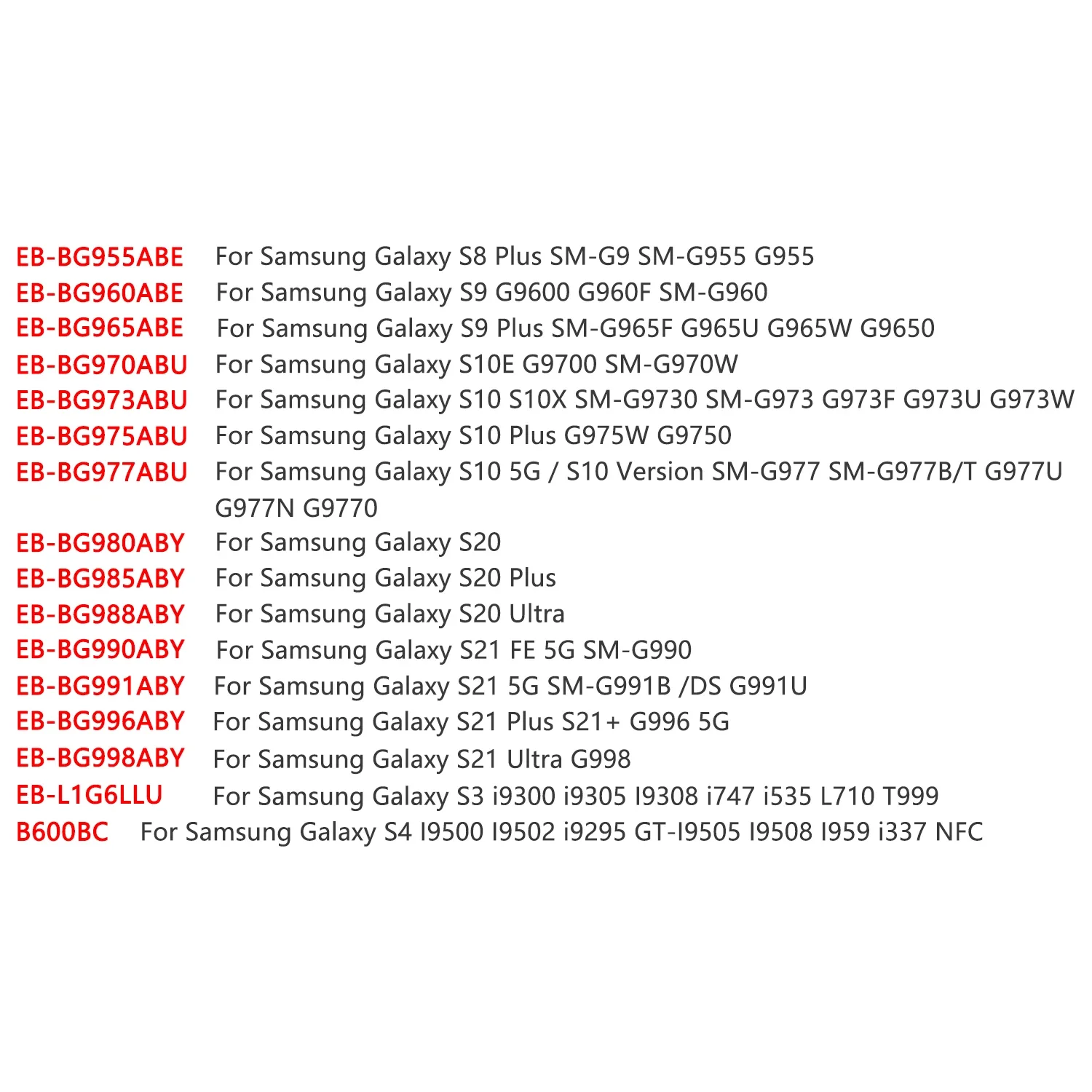 XDOU New EB-BG973ABU EB-BG975ABU EB-BG980ABY Battery For Samsung Galaxy S3 S4 S8 S9 S10 S10X S10E S20 S21 FE Version Plus Ultra