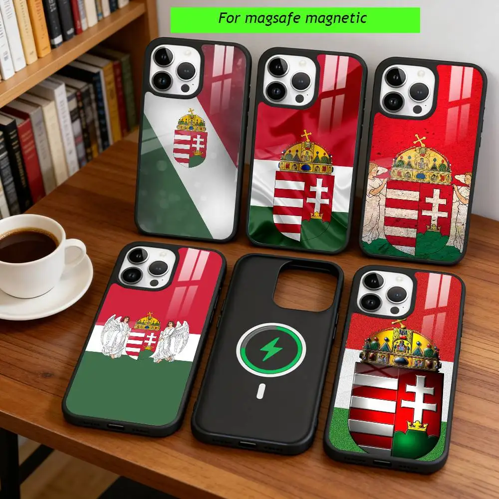 

Hungarian flag Phone Case For iPhone17,16,15,14,13,12,11 Plus,Pro Magnetic with Magsafe Wireless Charging