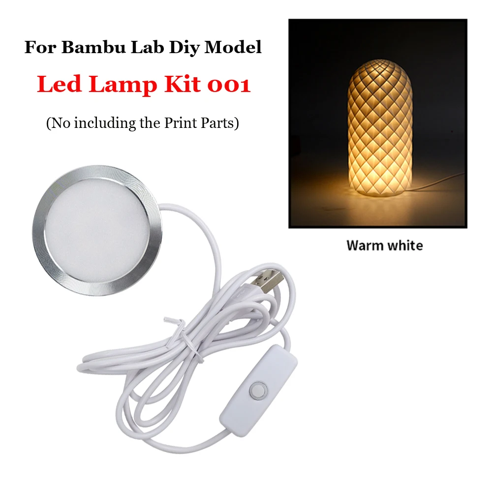 For Bambu Lab LED Lamp Kit 001 Warm White DC 5V 3W for Bambu Lab 3D Printer Official Bambu Lab Accessories 3D Printer Parts