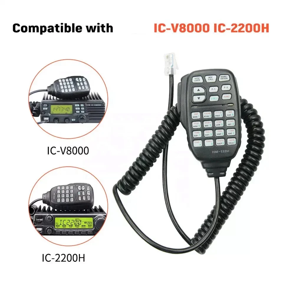 HM133V DTMF Mic Microphone for Icom radio  IC-2200H IC-2800H IC-V8000 IC-208H IC-E 8PIN