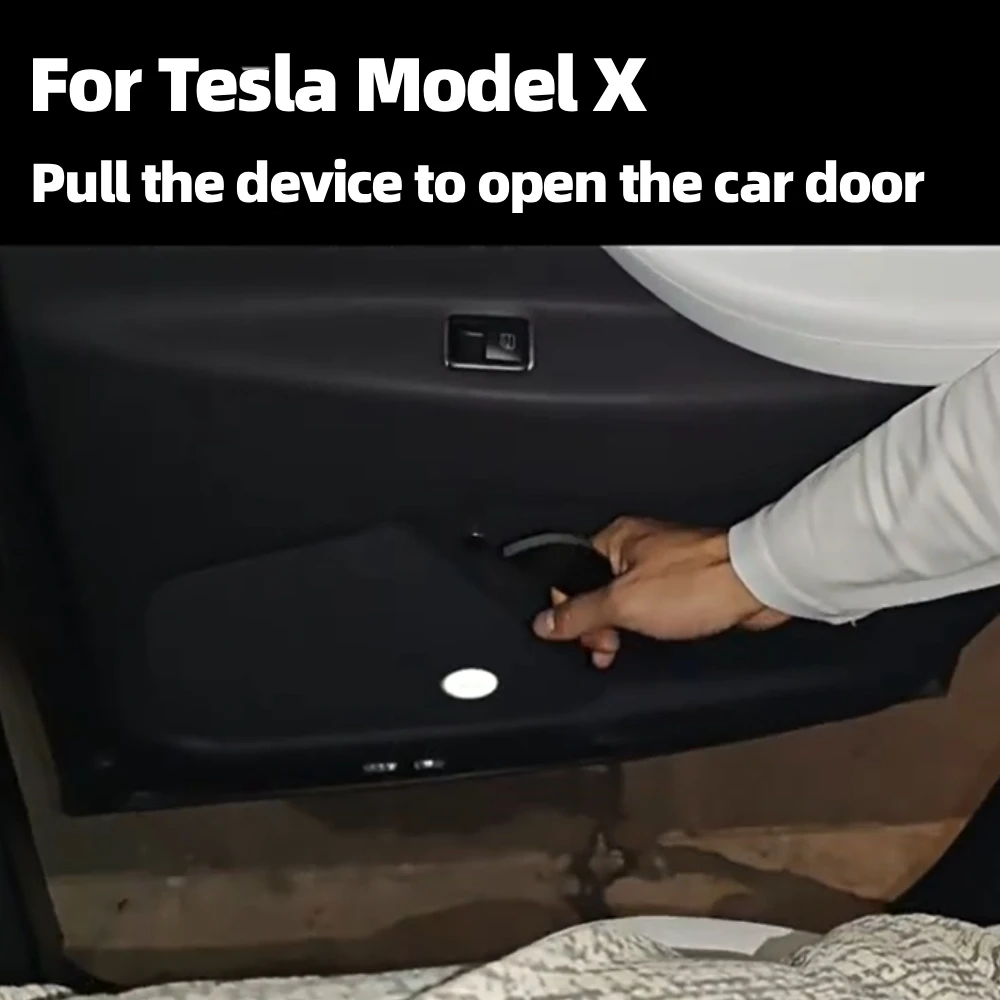 Car Door Release Emergency Handle Carbon Fiber Manual Safety Pull Device Auto Eagle Wing Gate Escape Puller for Tesla Model X