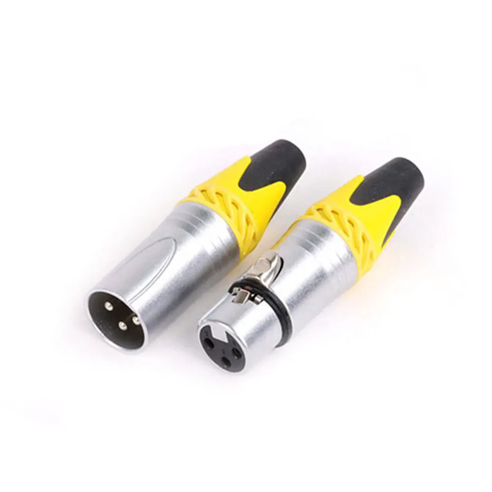 20pcs/10sets 3Pins XLR Connector Microphone MIC Male Plug&Female Jack Adapter 6 Colors Available Cannon Cable Terminal Soldering
