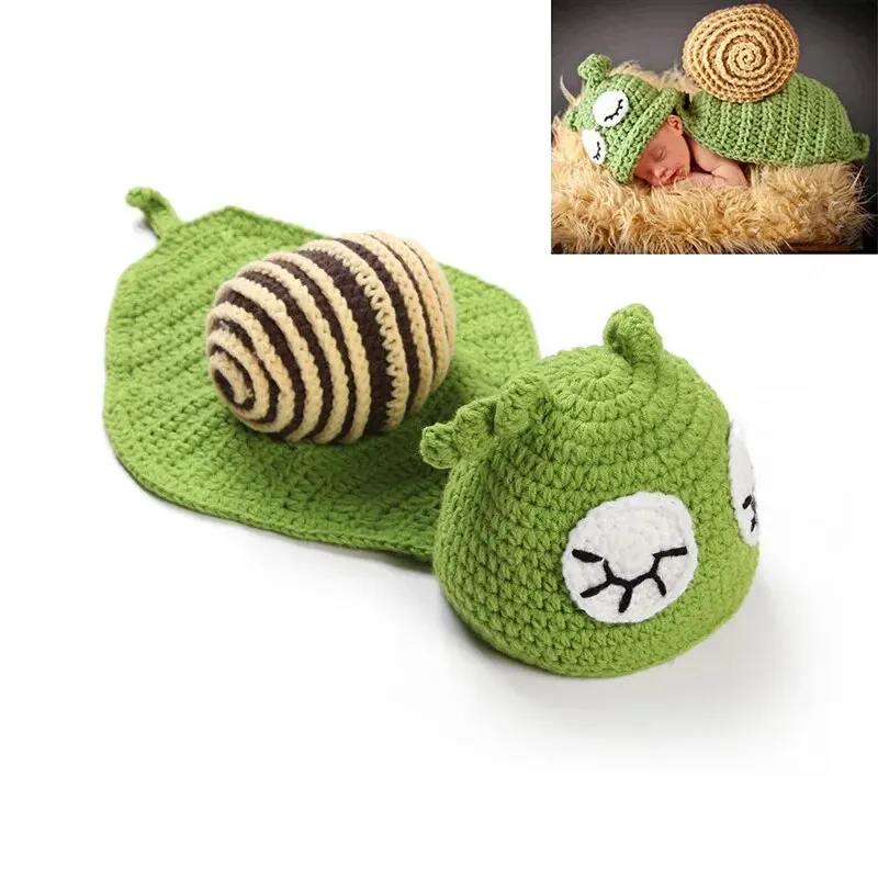 1 PCS Newborn One-Piece Snail Photography Costume Baby 100-Day Full Moon Photography Costume Hand-Woven Photo Props