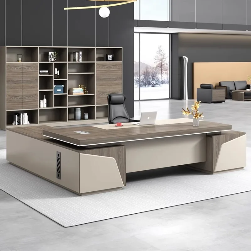 

Office boss table, large class desk, office table and chair combination, president table