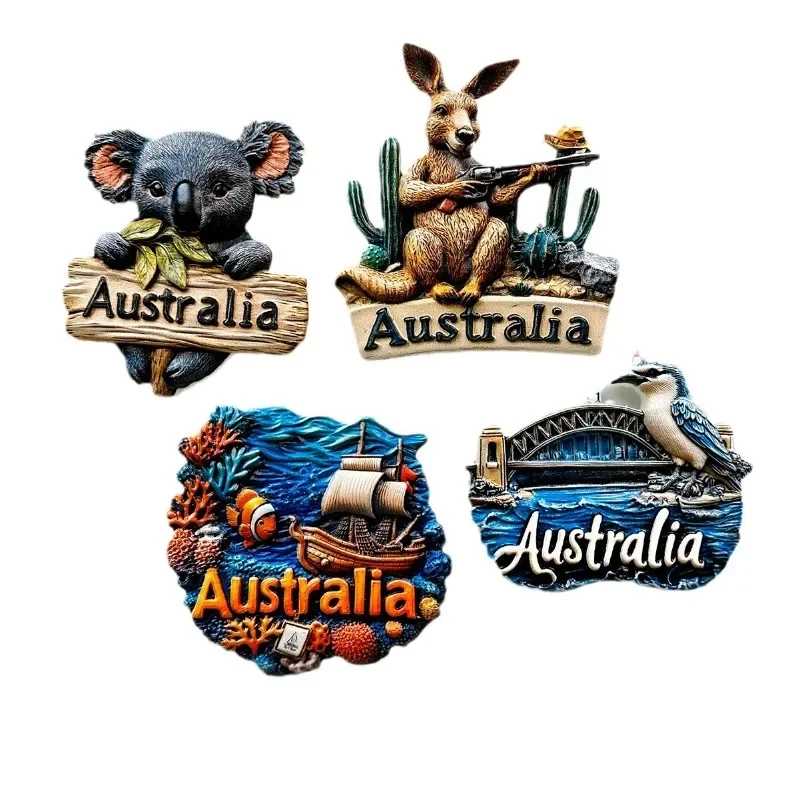 Niedlicher Tier-Kühlschrankmagnet Australische Wohndekoration Tourismus-Gedenkdekoration Harz-Magnetaufkleber Souvenir-Geschenk