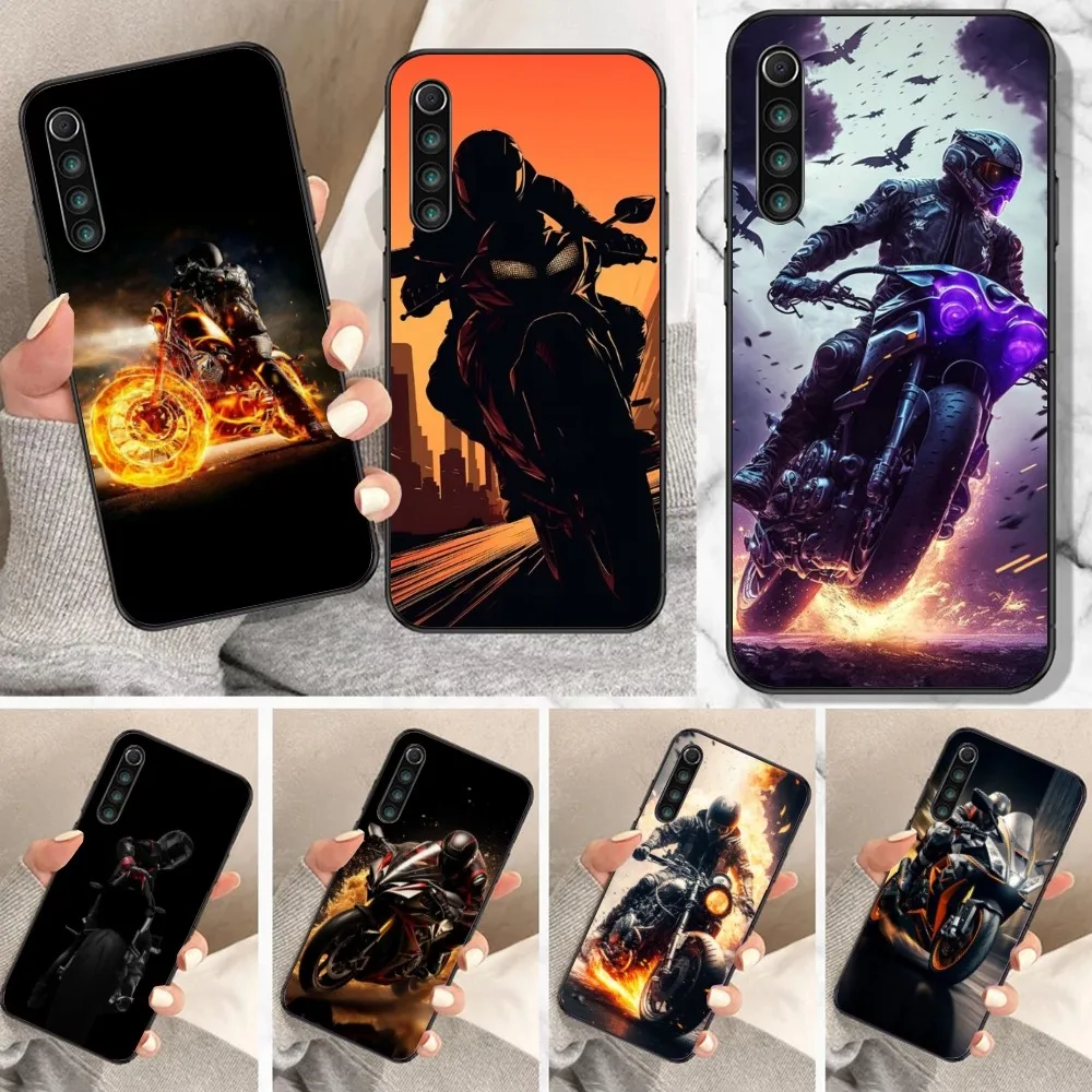 Motorcycle Rider Mobile Cell Phone Case for Xiaomi Mi 13 12 12S 12T 11T 10T 9T Lite Pro Ultra Poco F3 F4 F5 X4 GT Black Cover