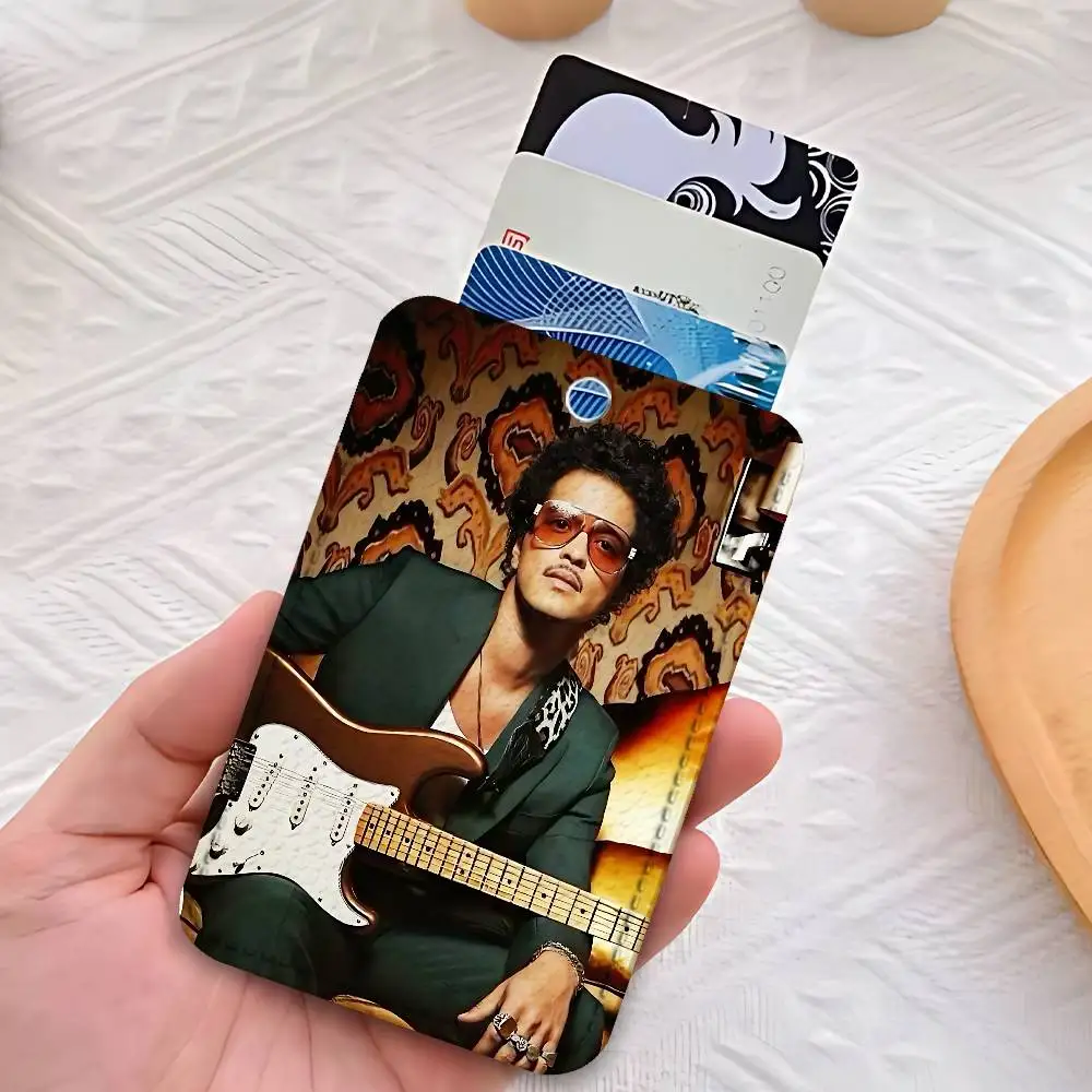 Tarjetero de Cuero PU Premium B-Brunos M-Mars Singer para Uso Diario, con Mosquetón Metálico y Diseño Personalizable