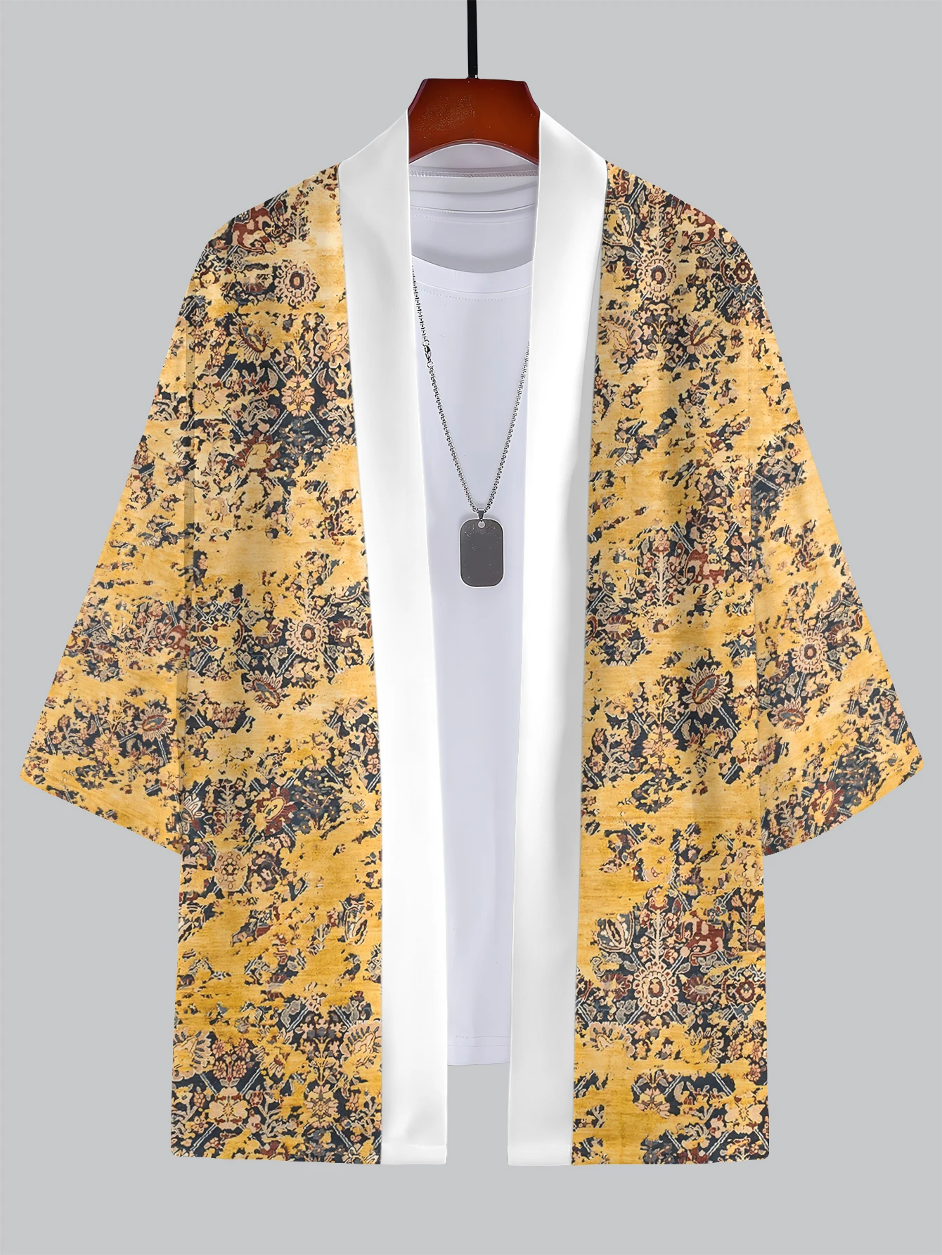 2025 New Summer Men's 3D Kimono Bundle - Geometric & Gradient Patterns