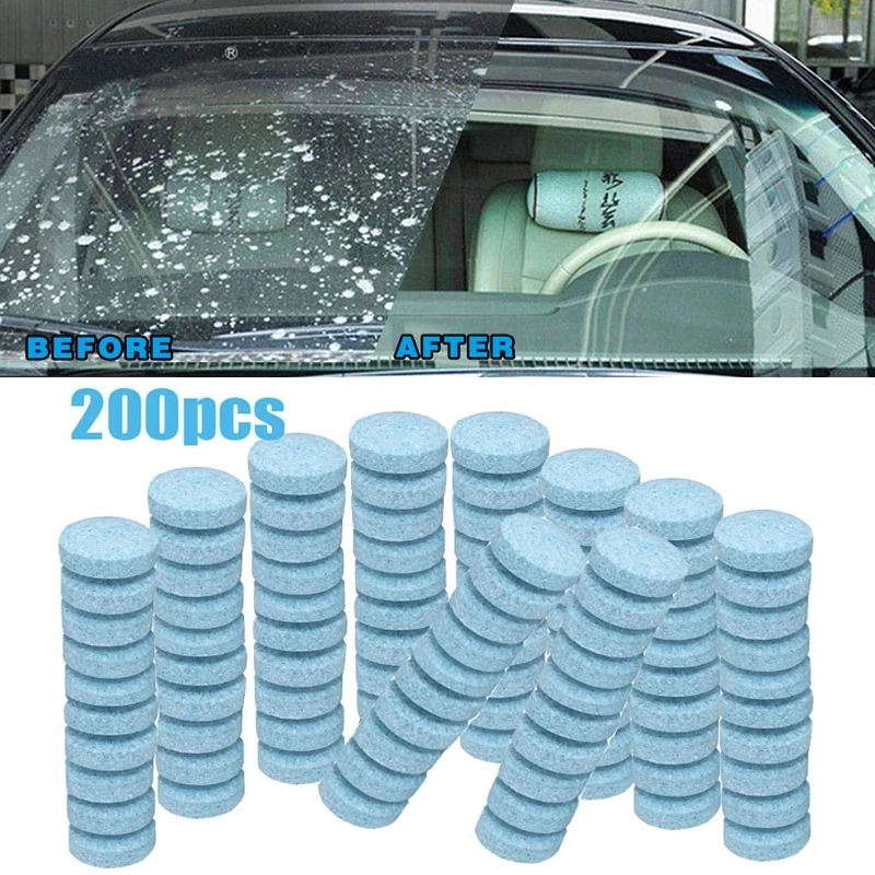 

20/50/100/200Pcs Car Solid Cleaner Effervescent Tablets Spray Cleaner Car Window Windshield Glass Cleaning Auto Accessories