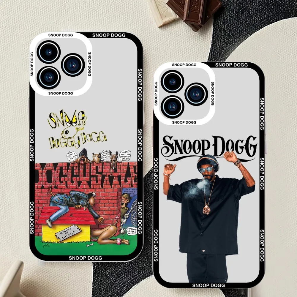 Rapper S-SNOOP D-DOGG Phone Case For iPhone 11 12 Mini 13 14 Pro Max Transparent Shell