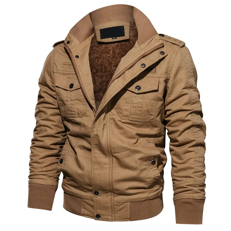 

Winter Warm Thicken Jacket Cotton Mens Bomber Jackets jaqueta masculina Plus Size 6XL Casual Air Force Flight Jacket