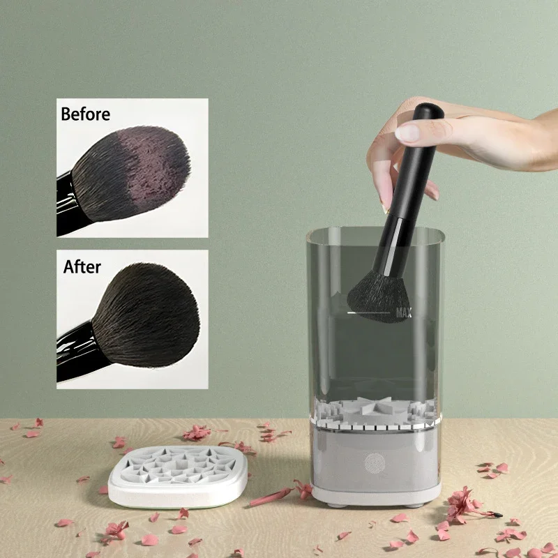 Automatischer elektrischer Make-up-Pinselreiniger, wiederaufladbar, Lazy-Reinigungsbürste, Waschmaschine, schnell trocknendes Werkzeug, USB-Make-up-Pinsel, rotierende Reinigung