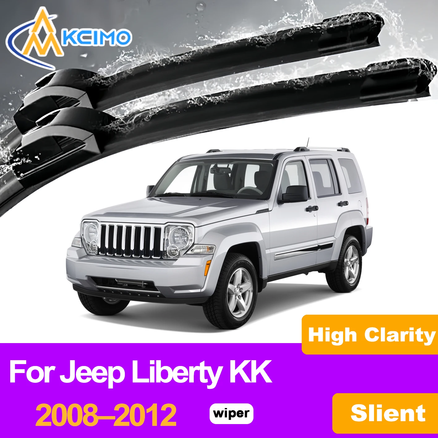 

KCIMO 2PCS Front Windshield Wiper Blades For Jeep Liberty KK 2008–2012, Long Lasting Durability Premium Quality Blades