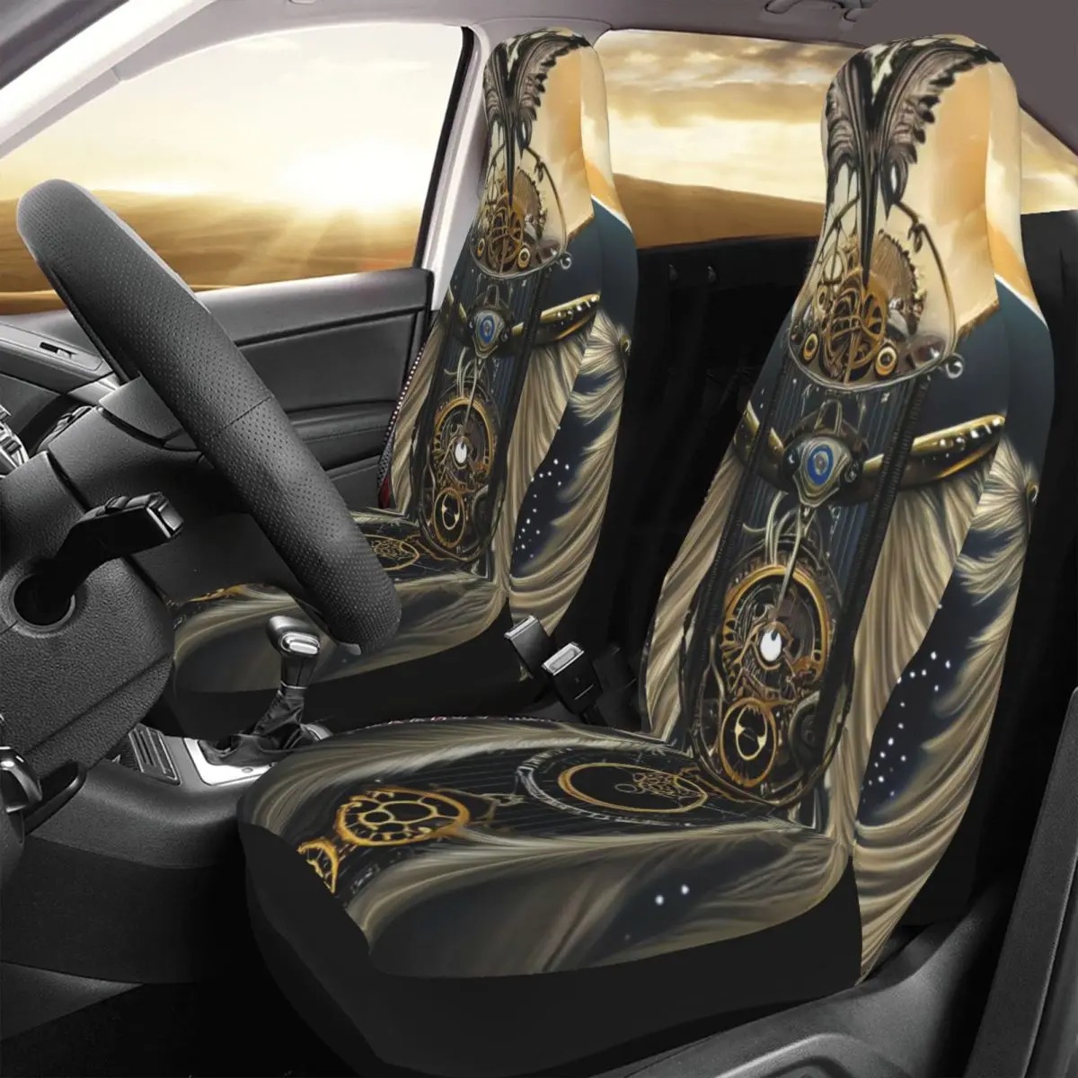 

Dreamcatcher Moon Car Seat Cover Custom Printing Universal Front Protector Accessories Cushion Set