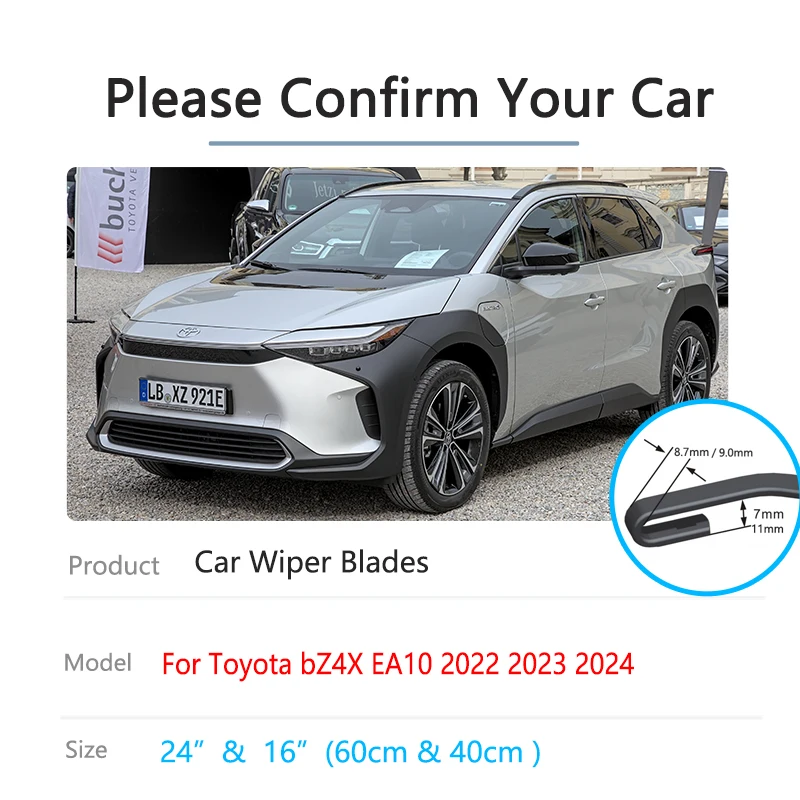 For Toyota bZ4X EA10 2022 2023 2024 Front Wiper Blades Window Windshield Windscreen Cleaning Brushes New Upgrade Car Accessories