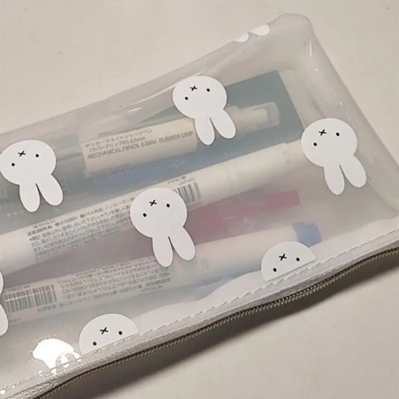 

Miffy Cute Transparent PVC Waterproof Pencil Case Multifunctional Stationery Bag Rabbit Pattern Cosmetic Makeup Bag