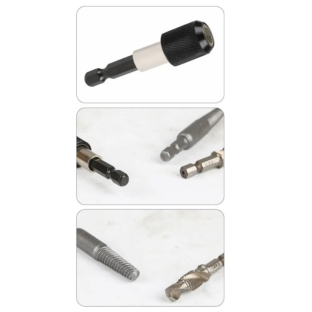 12Pcs/Set Hexagonal Shank Taps Drill Bit Set with Storage Box Anti-slip HSS Screw Tap Drill Bit Tap Extractor