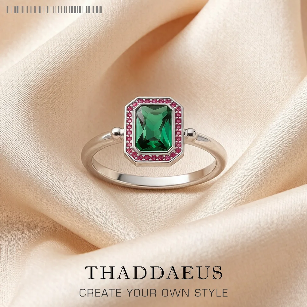 

Ring Red And Green Stones,Fine Jewerly For Women,2022 Spring Brand New Personalised Gift In 925 Sterling Silver