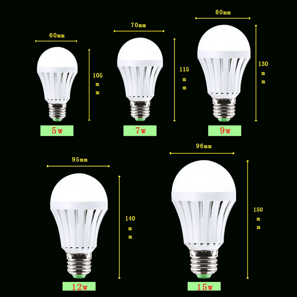 1-12PCS E27 LED Emergency Light Bulb LED Lamp 5W 7W 9W Rechargeable Touch Light Up Lamp Outdoor Lighting Bombillas Flashlights