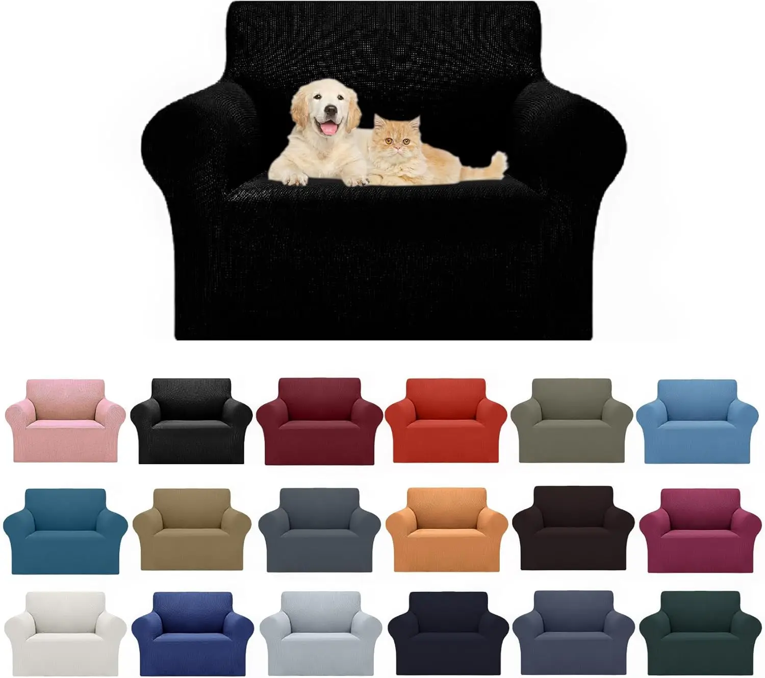 

2025 New Stretch Chair Sofa Slipcovers Couch Cover For 1 Seater Furniture Protector Sofa Covers With Elastic Bottom Jacquard